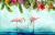 Plantas Tropicais e Flamingos