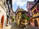 Vila medieval de Eguisheim na Alsácia, França