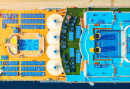 Vista aérea do navio de cruzeiro de luxo