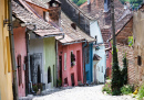 Ruas antigas da fortaleza de Sighisoara, Transilvânia
