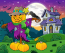 Halloween Scarecrow Theme Image 4 - Ilustração vetorial Eps10.