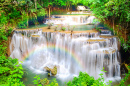 Cachoeira da floresta, Huay Mae Khamin, Tailândia