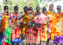 Mulheres Masai com lembranças, Quênia