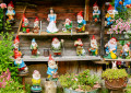 Gnomos de jardim nos Alpes suíços
