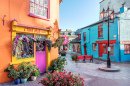 Casas irlandesas coloridas tradicionais