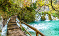 Paisagem de outono, lagos de Plitvice