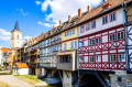 Kramerbridge famoso em Erfurt, Alemanha