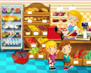 The Shop Scene With Different Goods and A Clerk - Happy Illustration For Children
