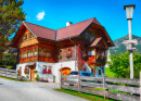 Vista da vila de Gosau na Alta Áustria