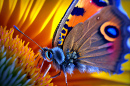 Close-up de uma borboleta em uma flor