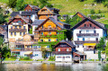 Bela vista de Hallstatt, Áustria