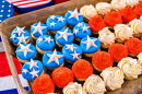 Cupcakes em cores da bandeira americana