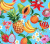 Padrão Havaiano com Frutas e Flores Tropicais