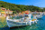 Barcos de pesca tradicionais, Kioni Village, grego