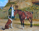 Cão Guardando um cavalo
