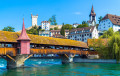 Ponte Spreuer sobre o rio Reuss, Lucerna