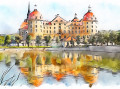 Aquarela do Castelo de Moritzburg, Alemanha