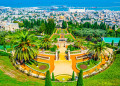 Vista aérea dos jardins Bahai em Haifa, Israel