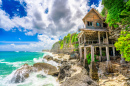 Praia tropical e oceano, Bali, Indonésia