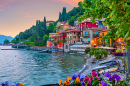 Lago Como à noite, Lombardia, Itália