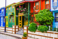 Casas coloridas em Istambul, Turquia