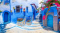 Arquitetura incrível de Chefchaouen, Marrocos