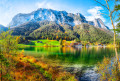 Bela vista do lago Hintersee, Baviera, Alemanha