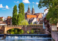 Ponte sobre o rio Pegnitz em Nuremberg, Alemanha