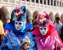 Máscaras no Carnaval Anual em Veneza, Itália