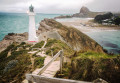 Farol de Castle Point na Nova Zelândia