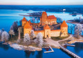 Vista aérea do Castelo de Trakai, Lituânia