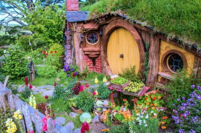 Casa dos Hobbits em Hobbiton, Nova Zelândia