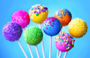 Cake Pops de cores vivas