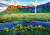 Vista matinal da cachoeira Seljalandsfoss, Islândia