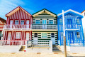 Casas de Palheiros Listradas na Costa Nova, Portugal