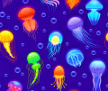 Medusa brilhante colorida