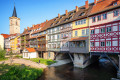 Ponte Krämerbrücke em Erfurt, Alemanha