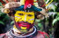 Um homem da tribo Huli, Papua Nova Guiné