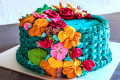 Bolo de aniversário decorado floral