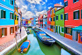 Canal da Ilha de Burano, Veneza, Itália