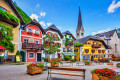 Praça principal em Hallstatt, Áustria