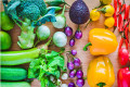 Composição do arco-íris de vegetais