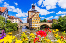 Duas pontes sobre o rio Regnitz em Bamberg