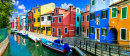 Cidade de pescadores colorida, Ilha de Burano, Itália