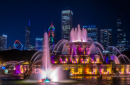 Buckingham Fountain-Chicago- night