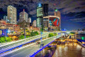 Riverside Expressway à noite, Brisbane, Austrália