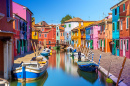 Casas coloridas de Burano, Veneza, Itália