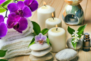 Composição de Spa com Flores de Orquídea e Jasmim