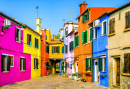 A famosa cidade velha de Burano, Veneza, Itália