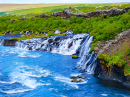Cachoeiras de Barnafoss e Hraunfossar, Islândia